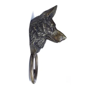 Solid Brass Door Knocker – German Shepherd Dog Head Design by Ornaterra