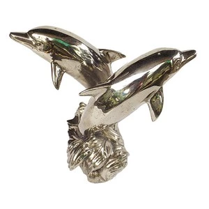 Solid Brass Dolphin Sculpture – Elegant Home Decor Accent by Ornaterra